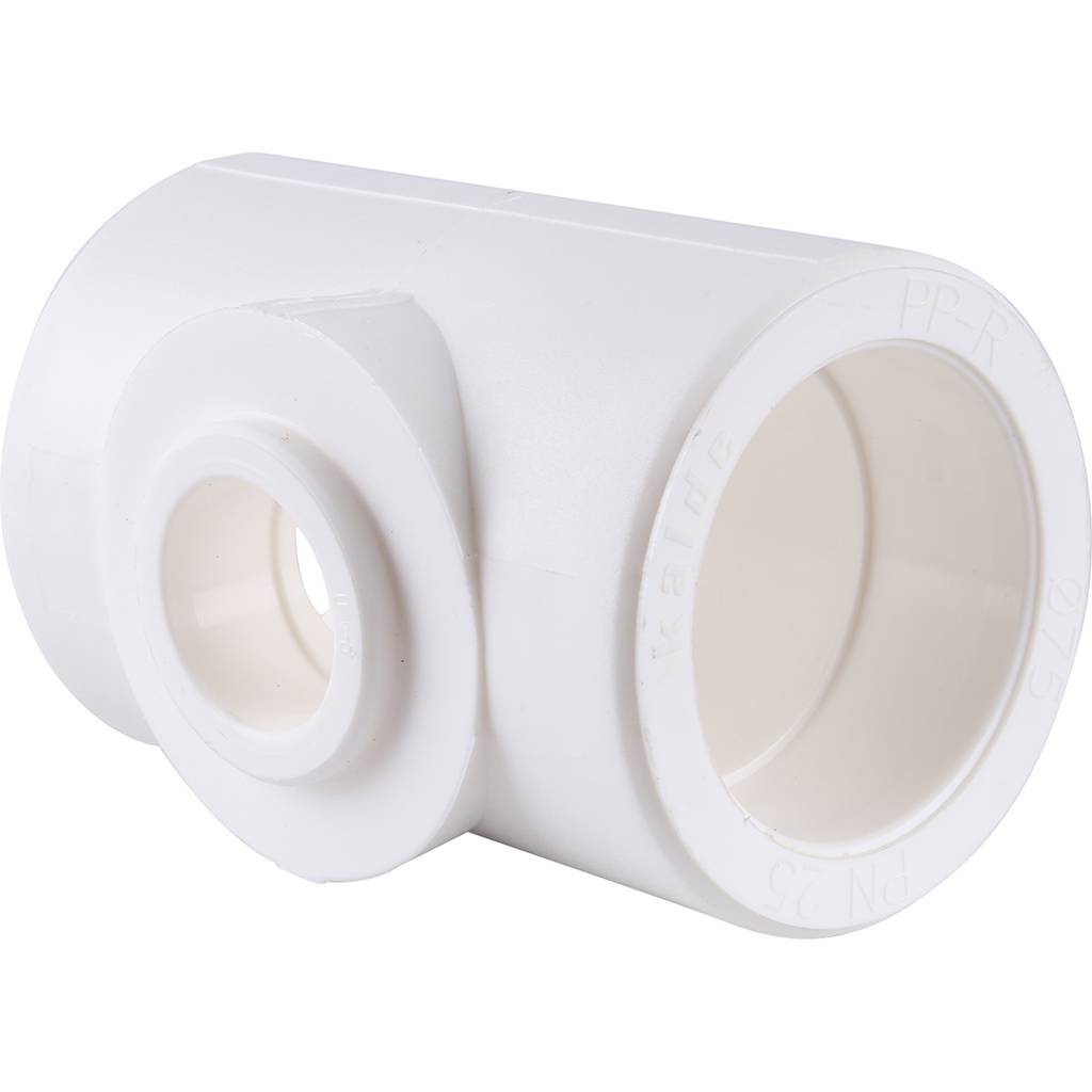 Тройник переходной Kalde 75х40х75 для полипропиленовых труб под сварку (цвет белый), 3212-tio-754075