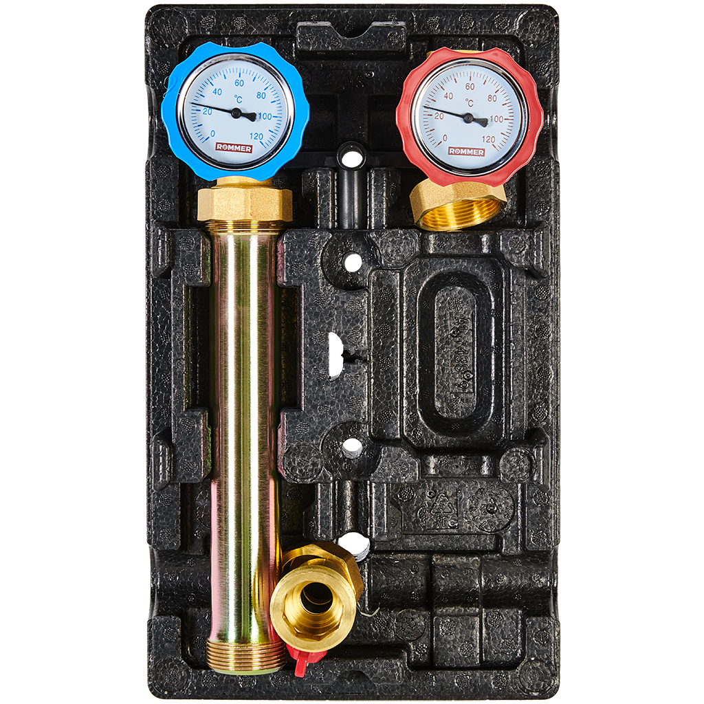 RDG-1001-002501 ROMMER Насосная группа с прямым контуром 1  без насоса в теплоизоляции