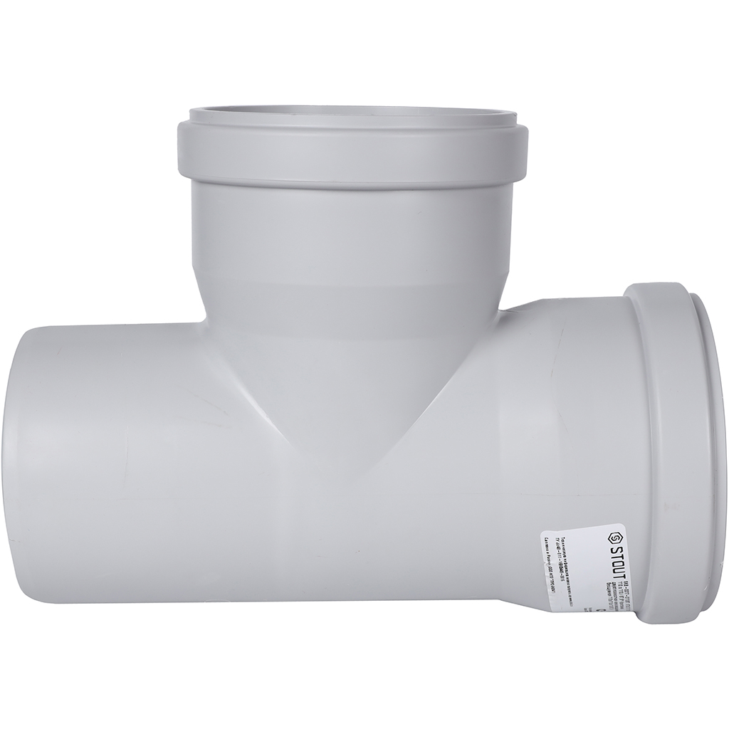 Крестовина двухплоскостная канализационная бесшумная STOUT D110х110х110/ 87,5°, SKB-0017-011087