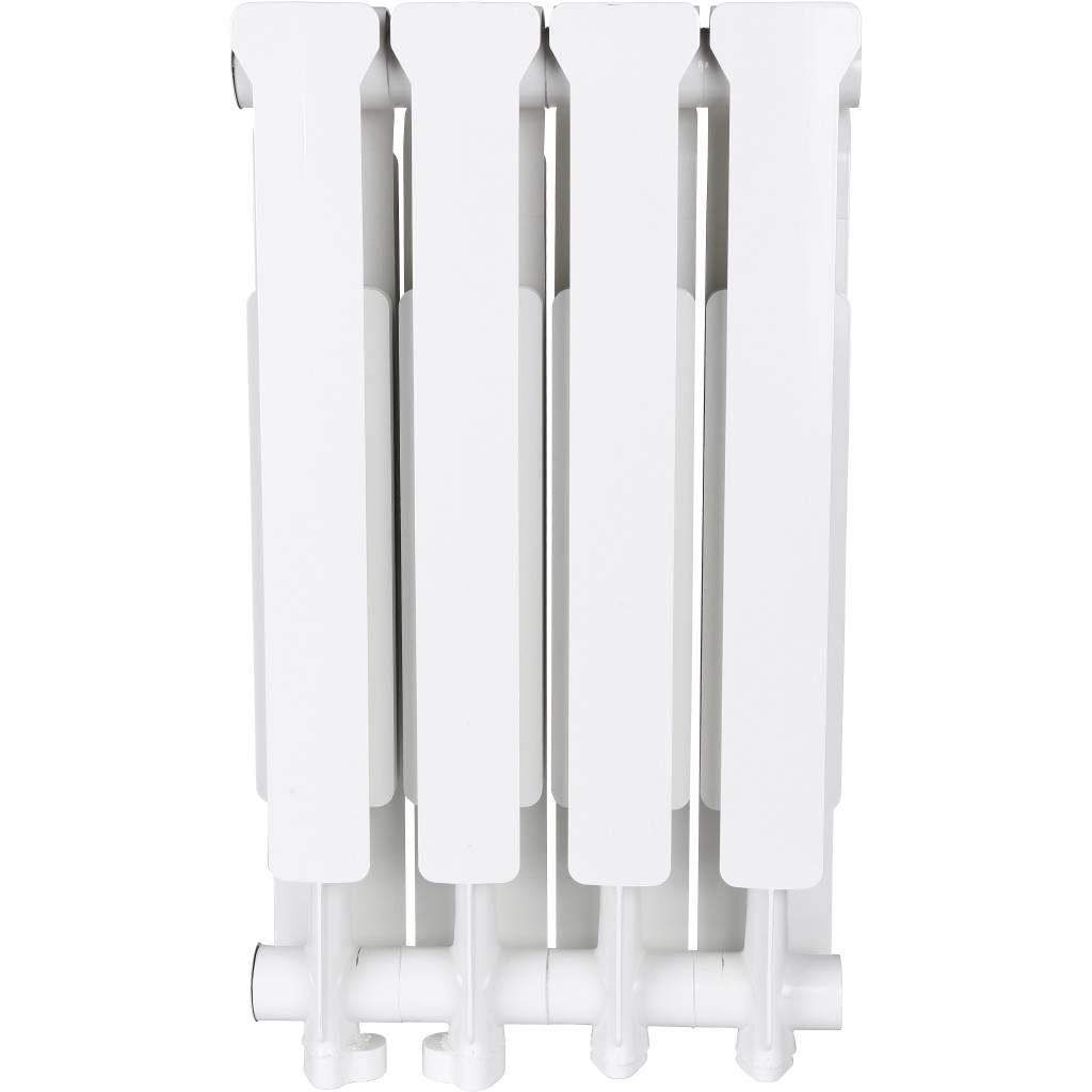 Радиатор алюминиевый STOUT Bravo 500 4 секции нижнее правое подключение (белый RAL 9010), SRA-0120-050004