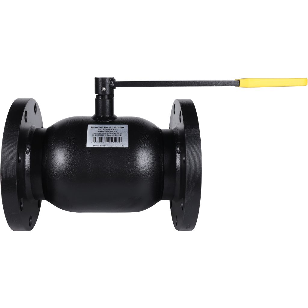 Кран шаровой стальной БРОЕН 11с10фт ф/ф DN 125 PN 16 для теплоснабжения, 9459447
