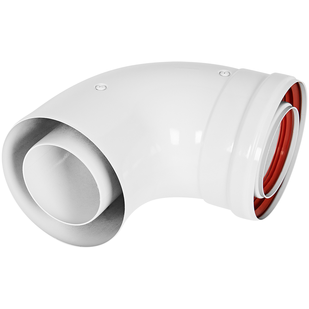 Отвод 90° традиционный коаксиальный ROMMER D80(п-м)/125(п-м)