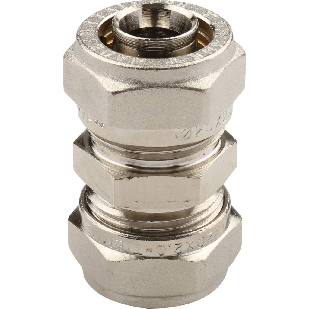 Муфта TIEMME соединительная (20.х2.0) для металлопластиковых труб винтовой, 1600024