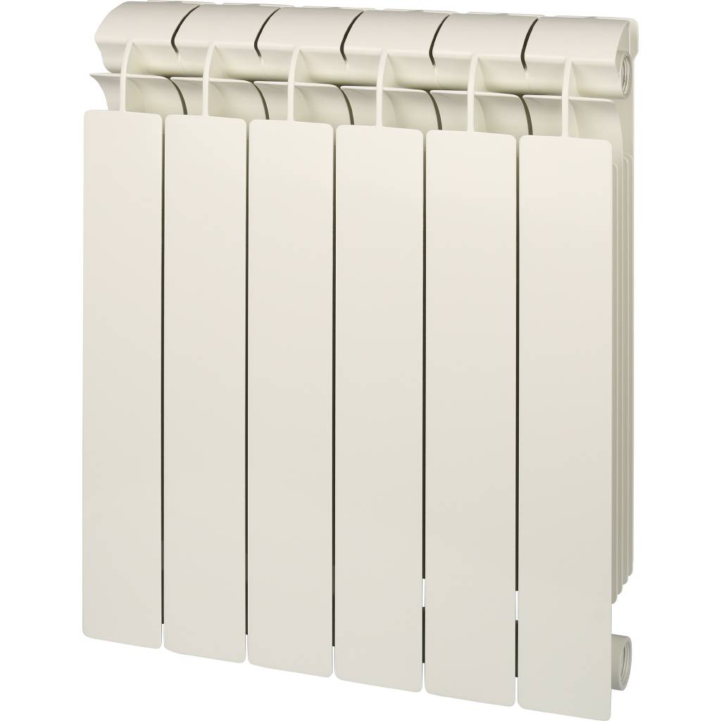 Радиатор биметаллический Global STYLE PLUS 500 6 секций боковое подключение (белый RAL 9010), STP05001006
