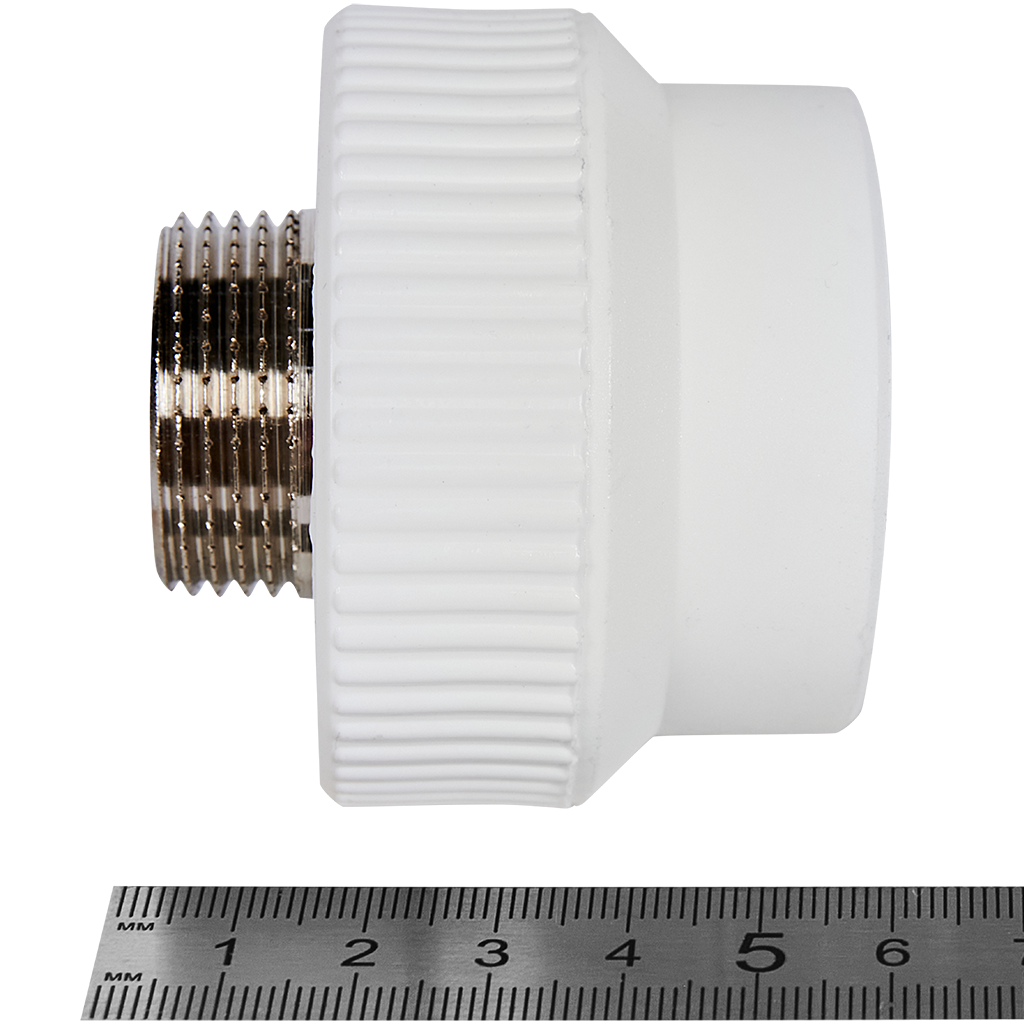 Муфта комбинированная Pro Aqua d= 40-1 PP-R ВР Белая