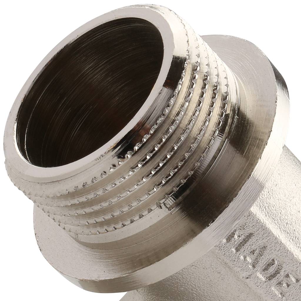 Угольник TIEMME НВ никелированный с упором 1х1, 1500291