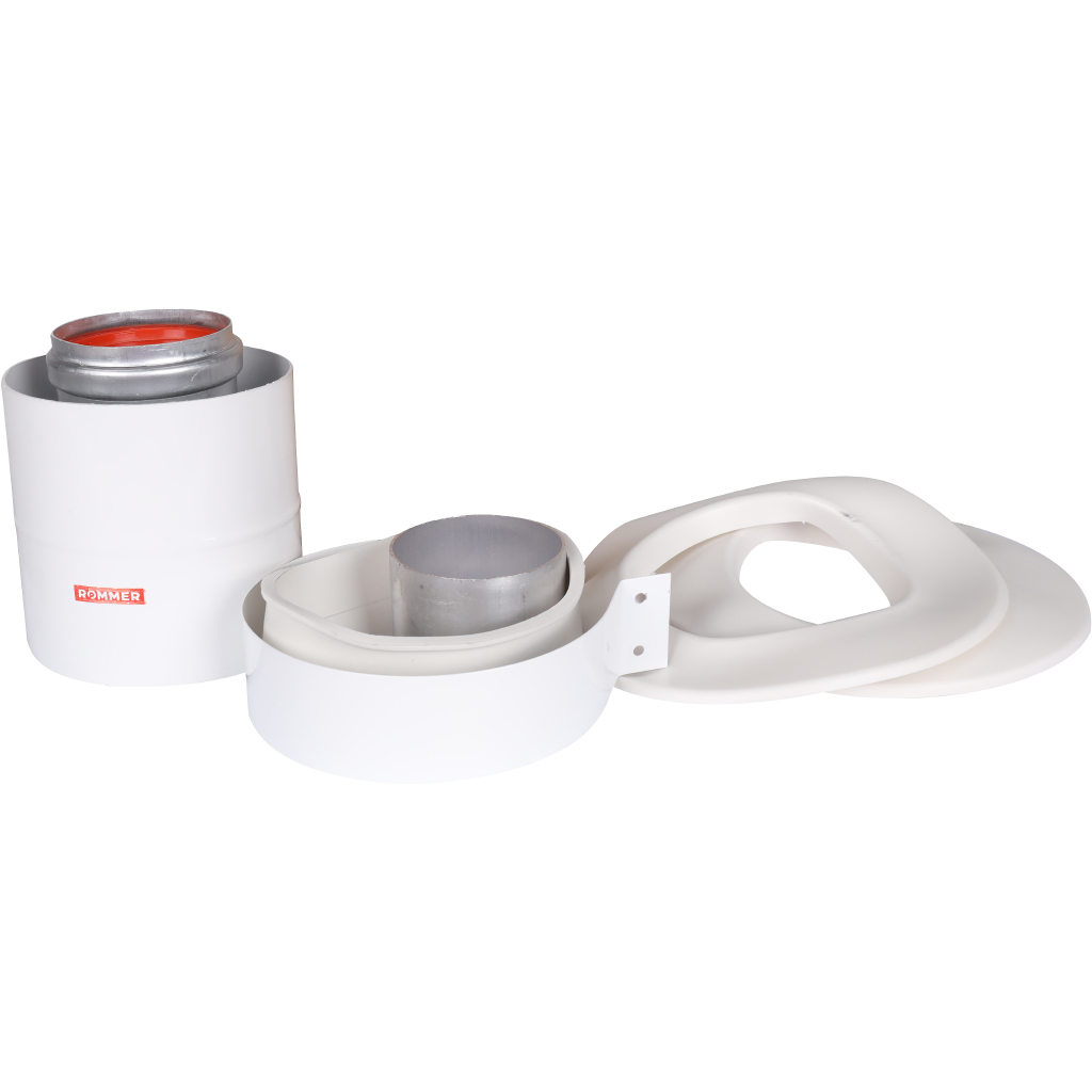 Начальный участок традиционный вертикальный коаксиальный ROMMER D60(м-м)/100(п-п) хомут в комплекте + втулка D60 L-50, RCA-6010-210100