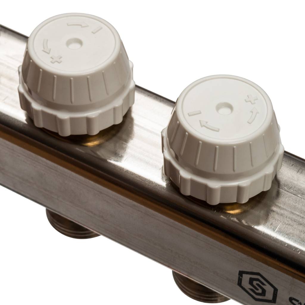 Коллектор из нержавеющей стали в сборе без расходомеров STOUT 4 выхода