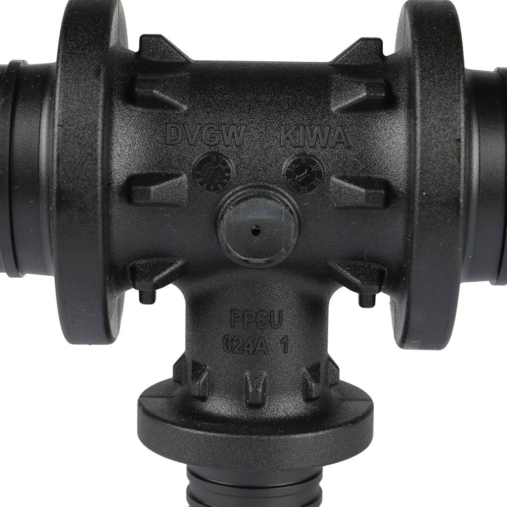 Тройник с уменьшенным боковым проходом РЕХАУ RAUTITAN 32-20-32 PX для труб из сшитого полиэтилена аксиальный, 11600651001