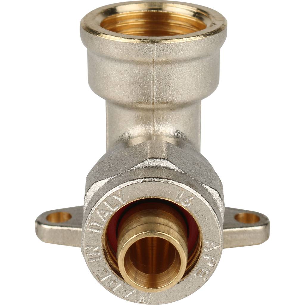 Угольник STOUT настенный с креплением 1/2 х16 для металлопластиковых труб винтовой, SFS-0008-001216