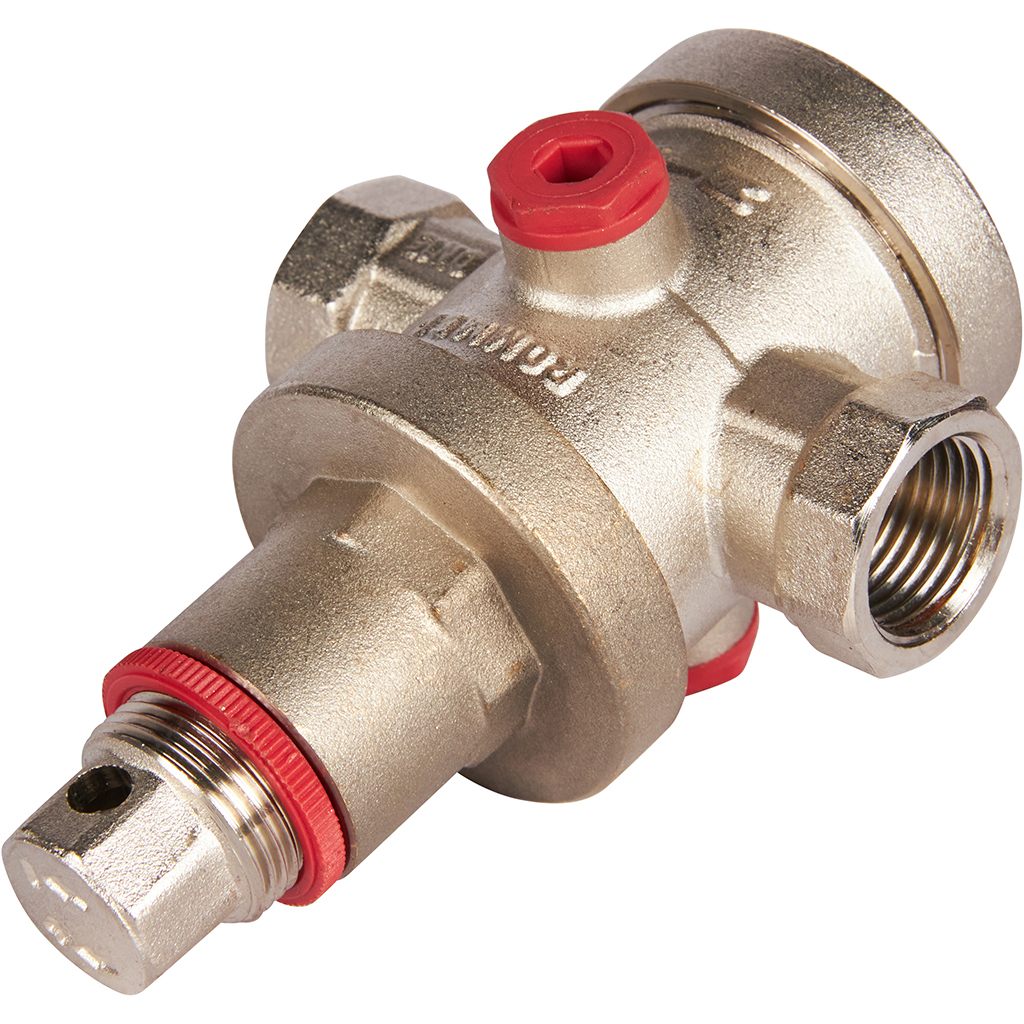 Редуктор давления ROMMER PN25 вн/вн 1/2  с выходом под манометр, RVS-0008-000015