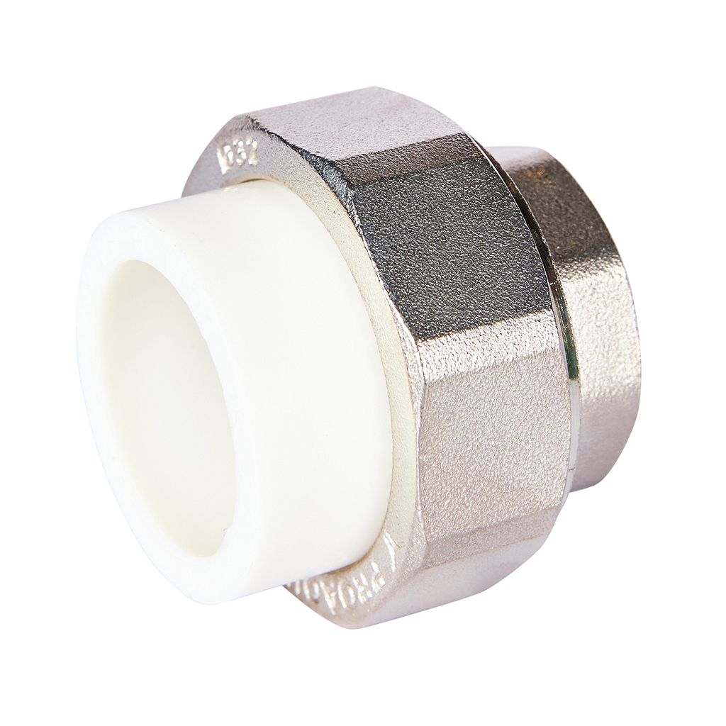 Муфта комбинированная Pro Aqua d=32-1 PP-R разъемная (американка) УСИЛЕННАЯ ВР Белая, PA20018S