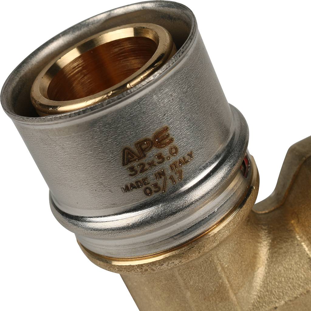 Угольник-переходник STOUT с внутренней резьбой 1 х32 для металлопластиковых труб прессовой, SFP-0010-000132