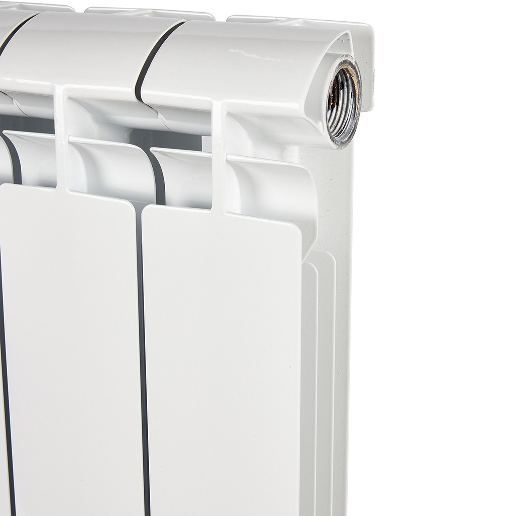 Радиатор биметаллический STOUT ALPHA 500 8 секций боковое подключение (белый RAL 9016)