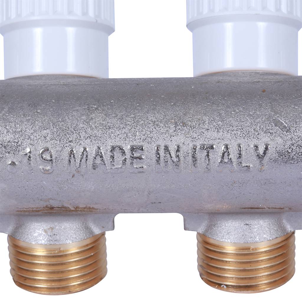 Коллектор распределительный STOUT 3/4, 4 отвода 1/2  плоское уплотнение