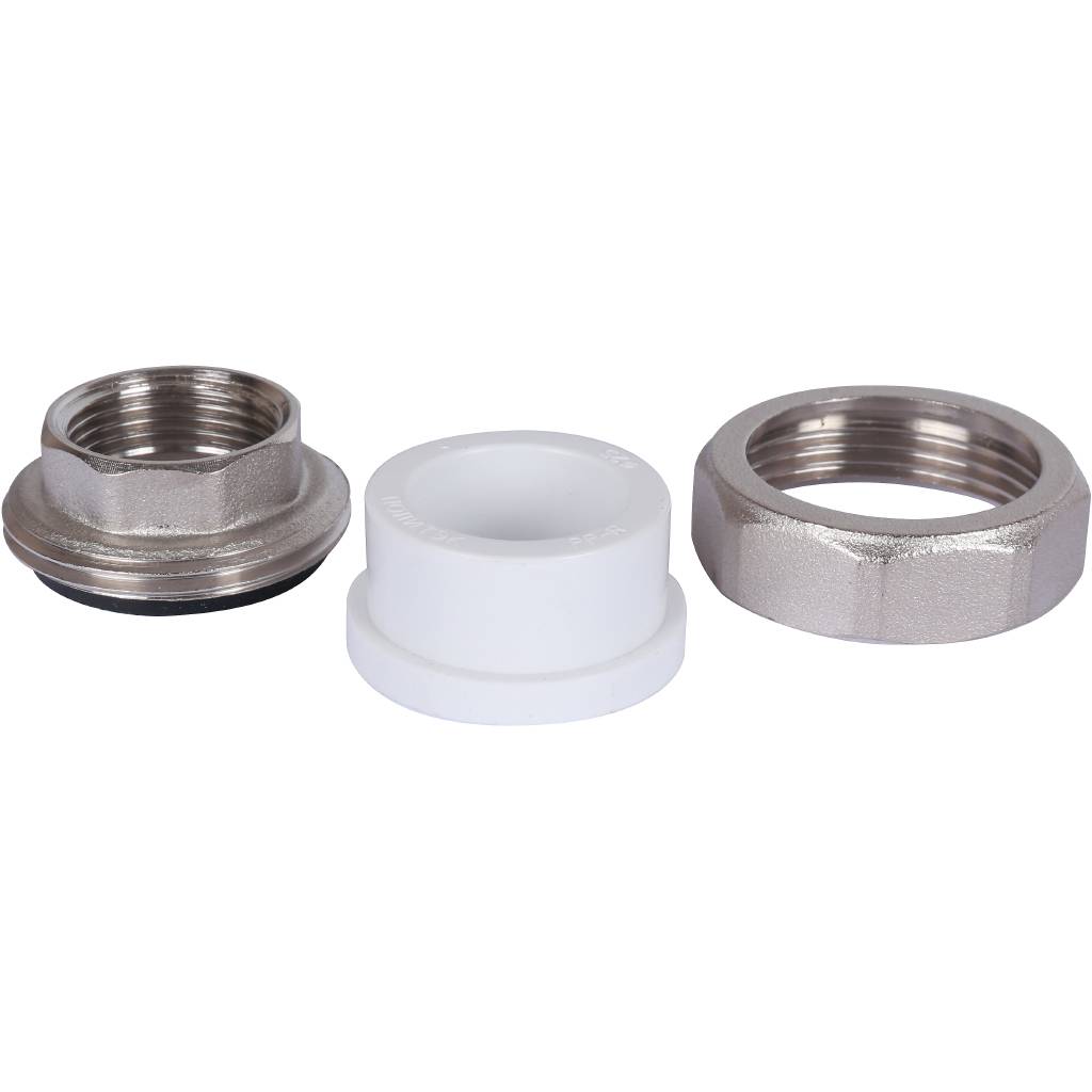 Муфта разъемная с внутренней резьбой Политэк 25х3/4 для полипропиленовых труб под сварку (цвет белый), 9801002534