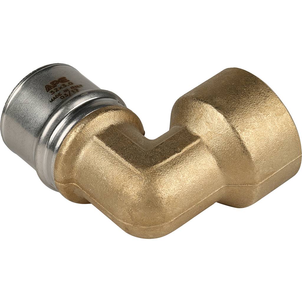 Угольник-переходник STOUT с внутренней резьбой 1 х32 для металлопластиковых труб прессовой, SFP-0010-000132