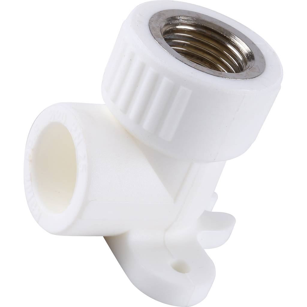 Угольник Kalde с креплением для полипропиленовых труб (внутр. резьба, 20х1/2 ), 3222-bat-200b01