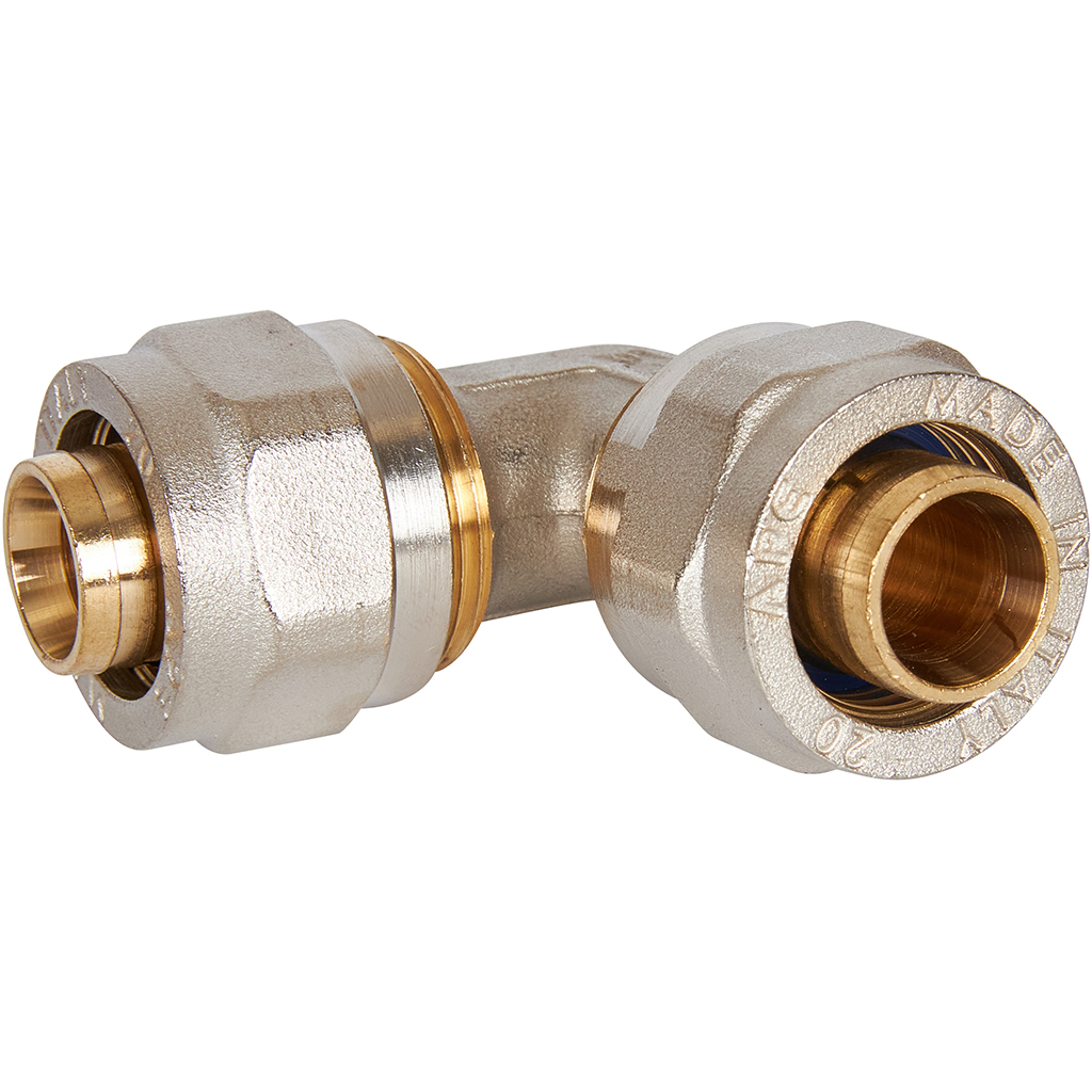 Угольник STOUT  90° 20х20 для металлопластиковых труб винтовой, SFS-0003-002020