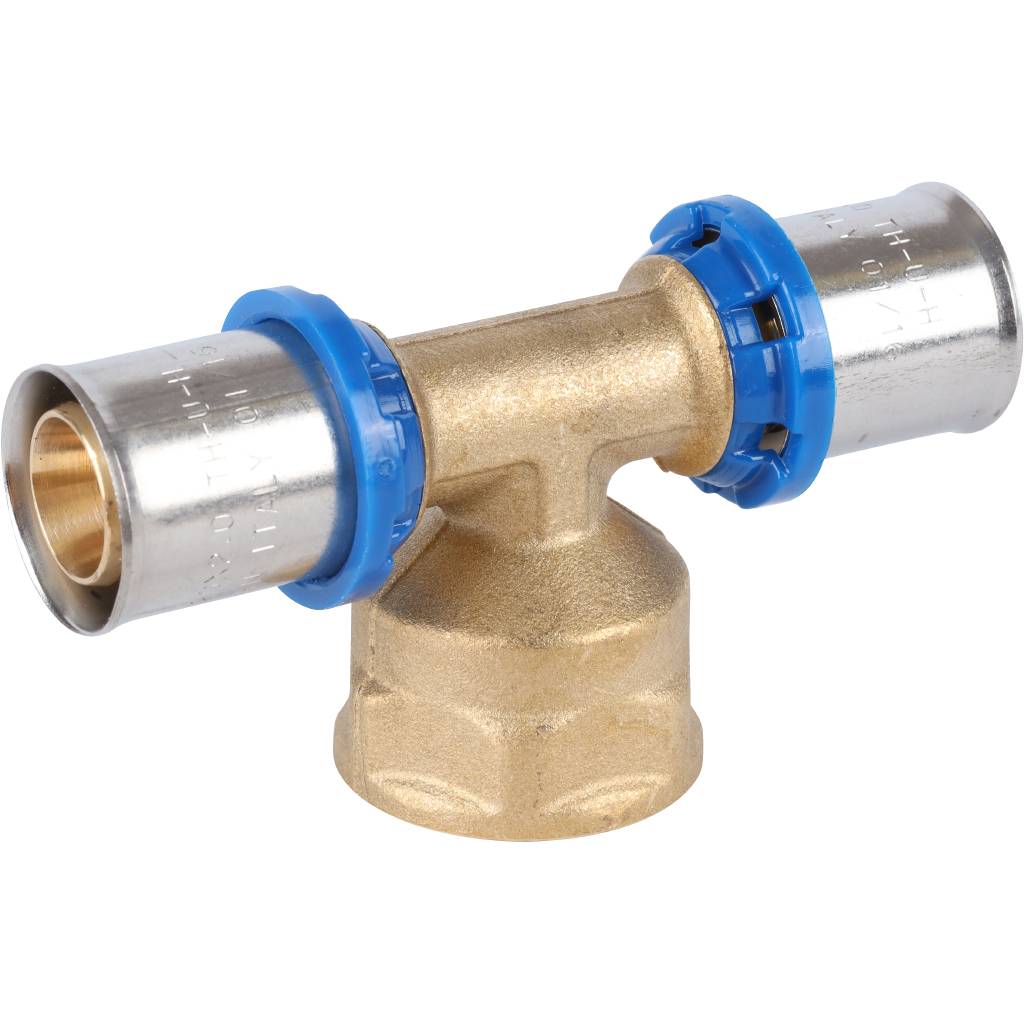 Тройник-переходник APE с внутренней резьбой 20х3/4 х20 для металлопластиковых труб прессовой, ARL2104202