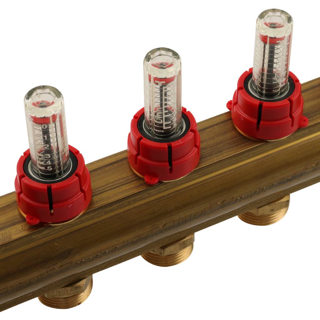 Коллектор в сборе с расходомерами на 10 выходов TIEMME 1х3/4 ЕК