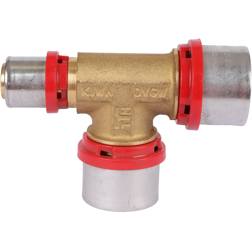 Тройник TIEMME редукционный 32x32x20 для металлопластиковых труб прессовой, 1650143