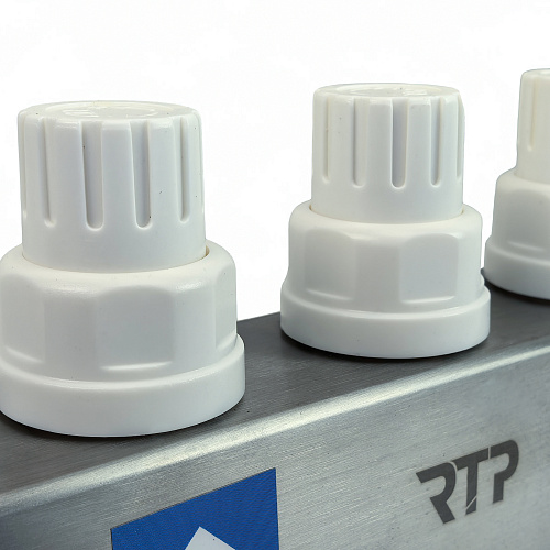 Коллекторная группа с расходомером и кронштейном (евроконус 3/4) нержавеющая сталь SUS 304 1х 9 выходов, RTP