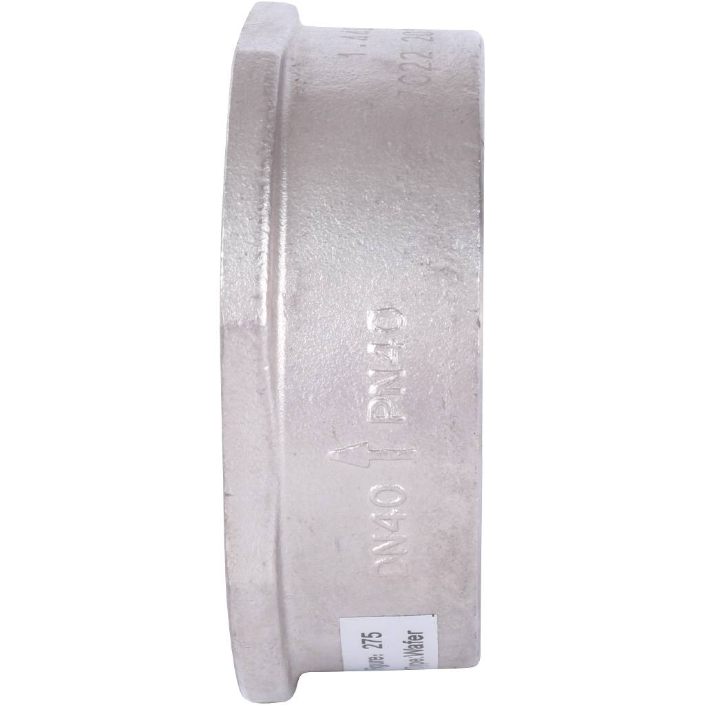 Клапан обратный пружинный ZETKAMA 275I Ду40 Ру40 межфланцевый из нерж. стали, 275I040E51