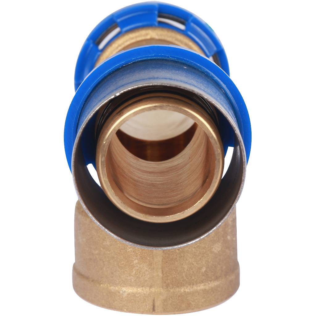 Тройник Prandelli Multyrama с внутренней резьбой (32х3,0)х1 профиль H, TH, U для металлопластиковых труб прессовой, 509.08.13.2