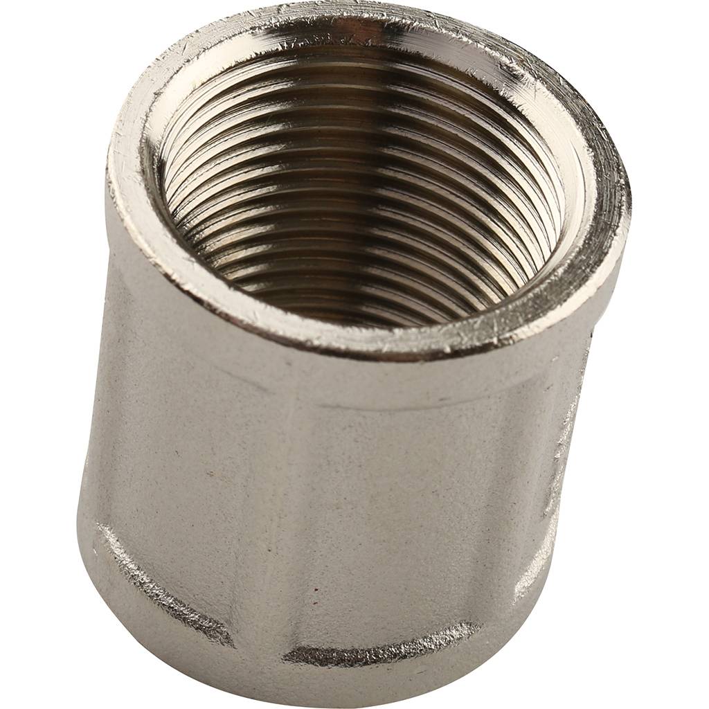 Муфта TIEMME ВВ никелированная 3/4х3/4 для стальных труб резьбовой, 1500150