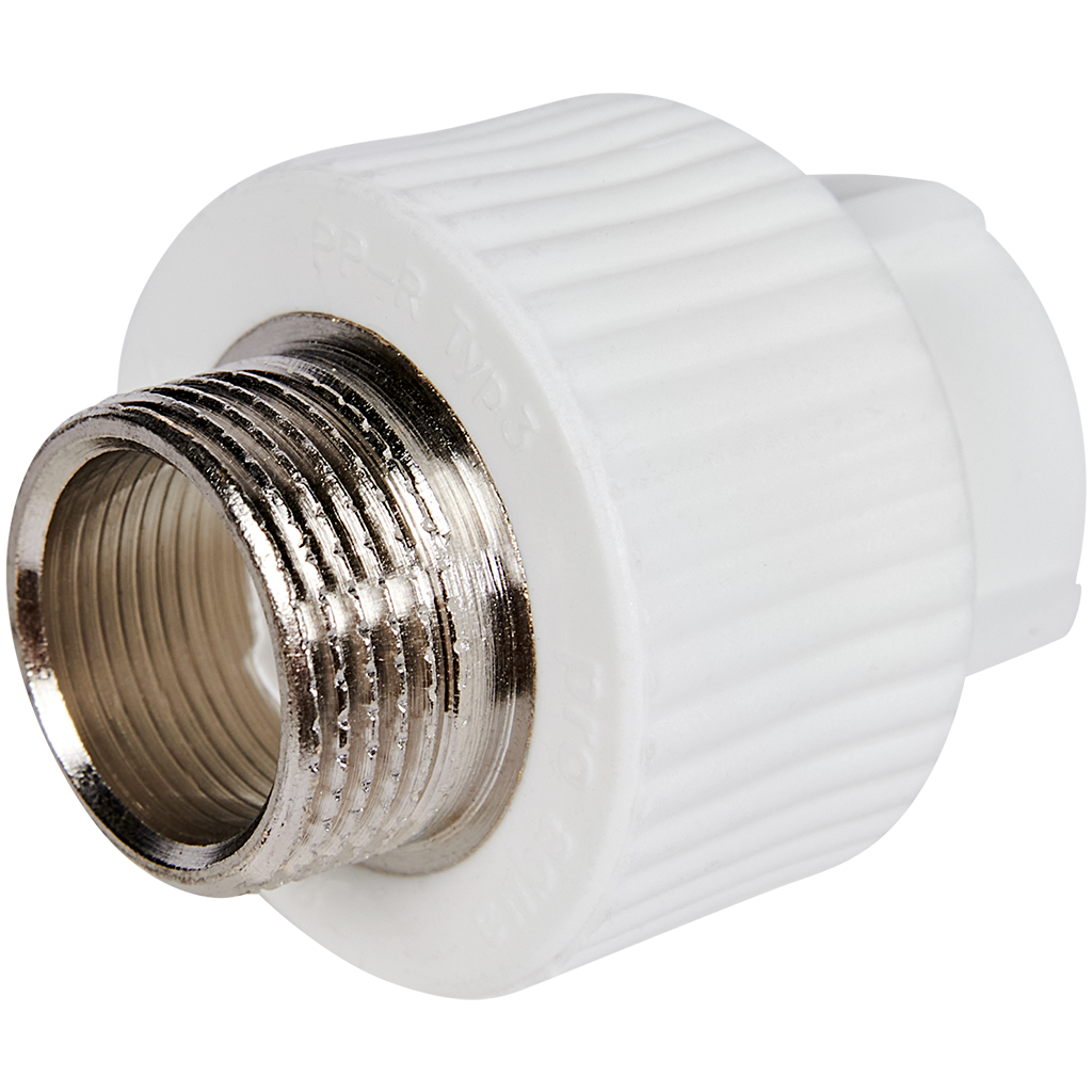 Муфта комбинированная Pro Aqua d= 20-3/4 PP-R НР Белая