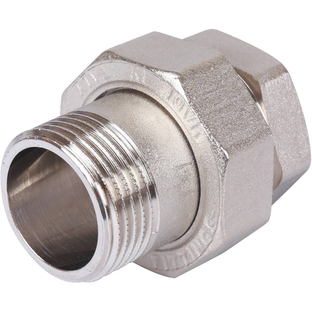 Разъемное соединение STOUT американка ВН 1 никелированное, уплотнение под гайкой по плоскости, SFT-0045-000001