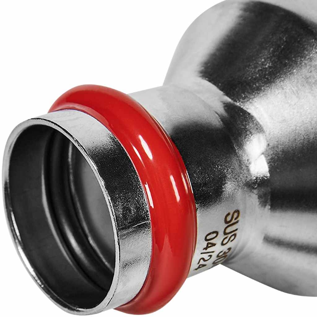 Муфта ROMMER переходная НПр-ВПр, 54х28, из нержавеющей стали прессовой, RSS-1020-005428