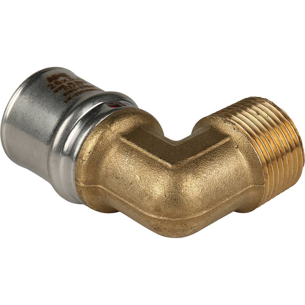 Угольник-переходник STOUT с наружной резьбой 3/4 х26 для металлопластиковых труб прессовой, SFP-0011-003426