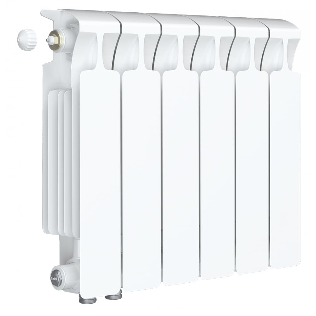 Радиатор биметаллический RIFAR MONOLIT VENTIL 350 MVL 7 секций нижнее левое подключение (белый RAL 9016), 3RM35.VL-7