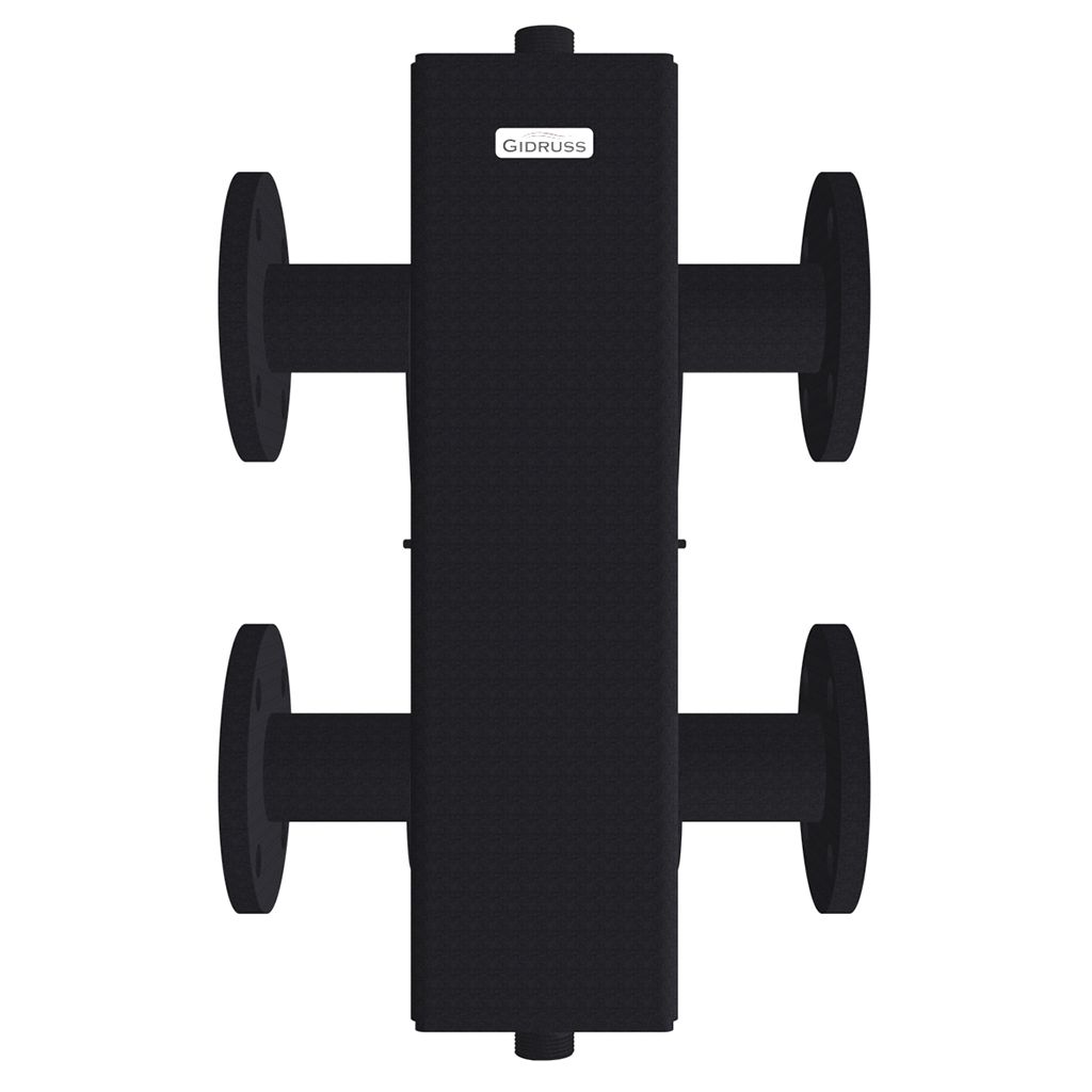 Гидравлический разделитель GIDRUSS GR-250-50F (до 250 кВт, фланец Ду-50, корпус 140х140х5 ст. 09Г2С), 11 00250 19