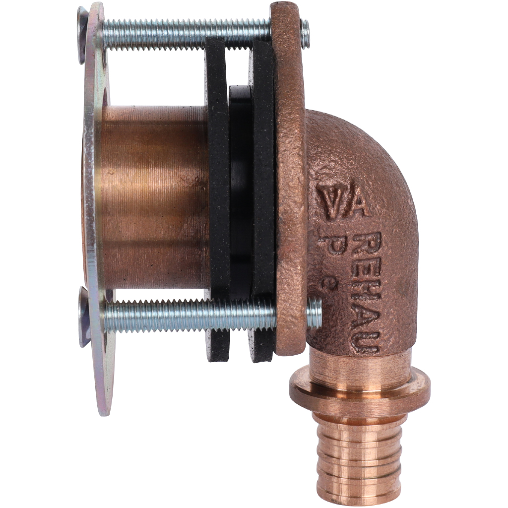 Угольник настенный РЕХАУ RAUTITAN для гипсокартонных плит 16-Rp1/2x28 RX+ для труб из сшитого полиэтилена аксиальный, 14563741001