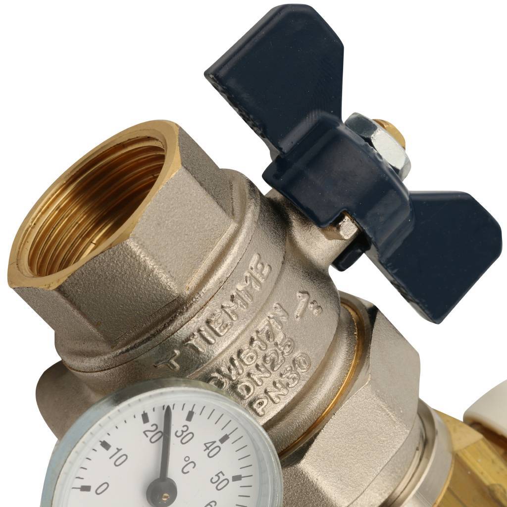 Коллектор в сборе с расходомерами на 7 выходов TIEMME 1х3/4 ЕК, 3870004(3871G060507)