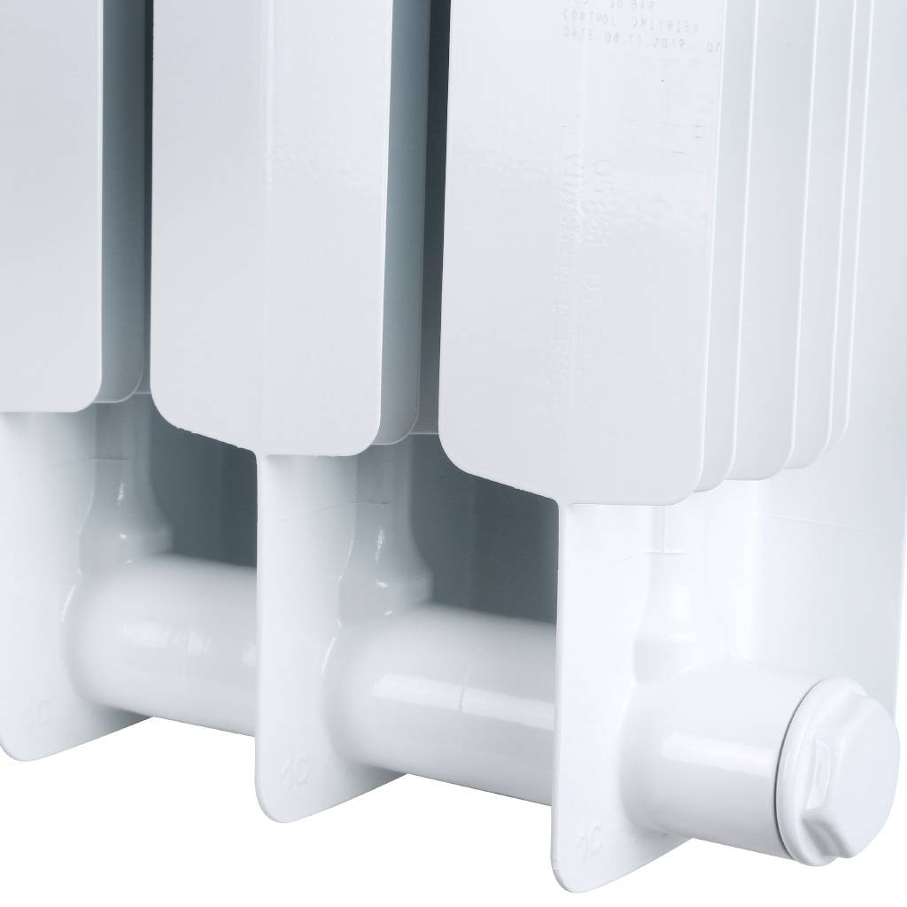 Радиатор биметаллический STOUT Space 500 9 секций нижнее правое подключение RAL9016, SRB-0320-050009