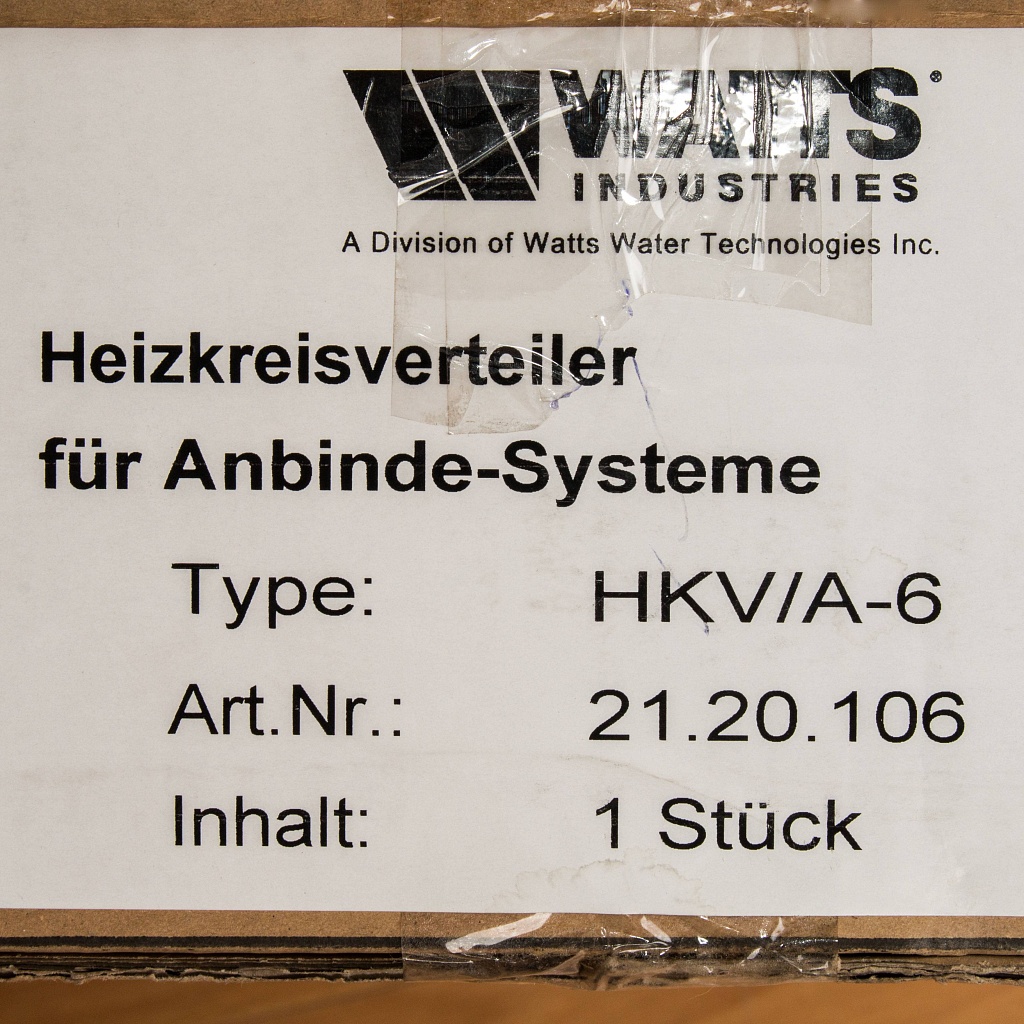 Коллектор для радиаторной разводки Watts HKV/A-6 (21.20.106), 10004546