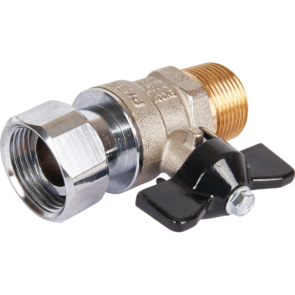 Кран шаровой STOUT 3/4x3/4 с накидной гайкой, НР/накидная гайка, ручка бабочка, SVB-1009-000020