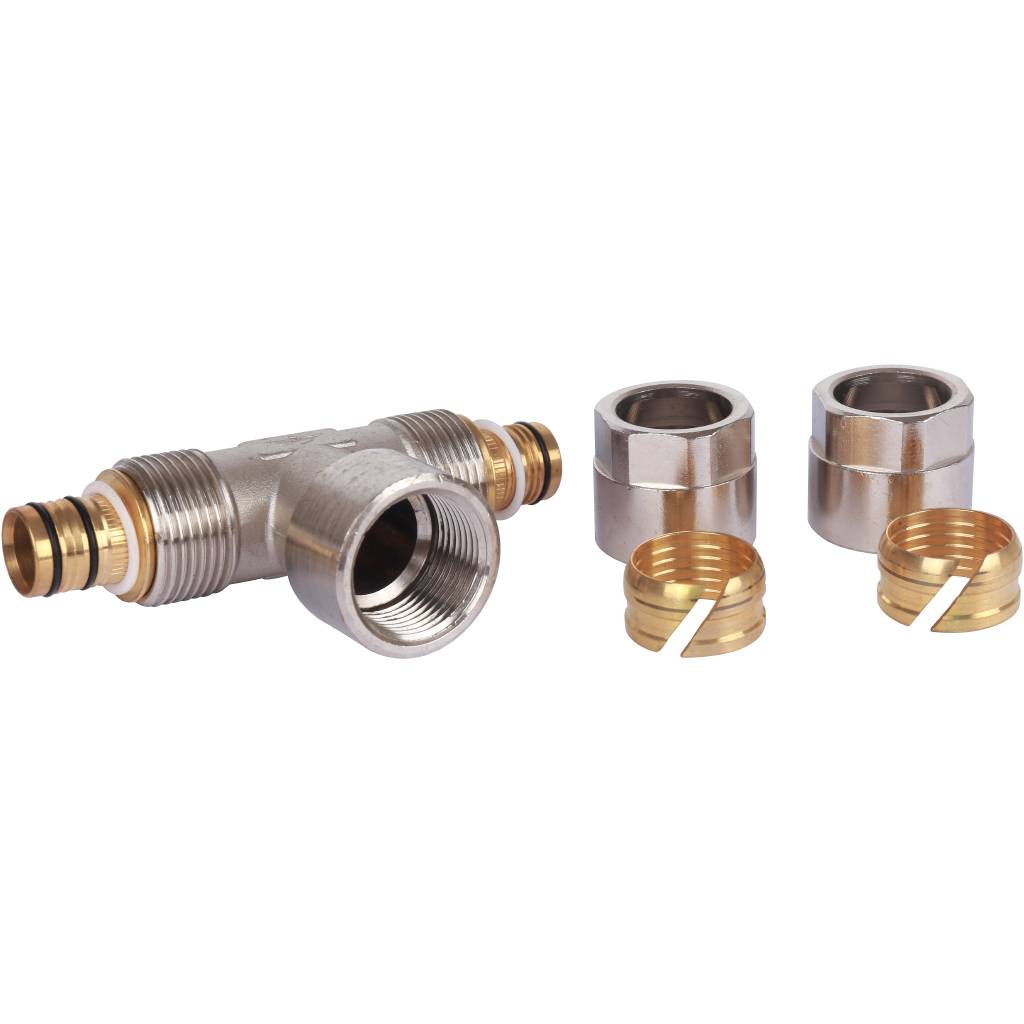 Тройник с внутр.резьбой Prandelli Multyrama (20х2,0х3/4) для металлопластиковых труб винтовой, 103.08.62.0