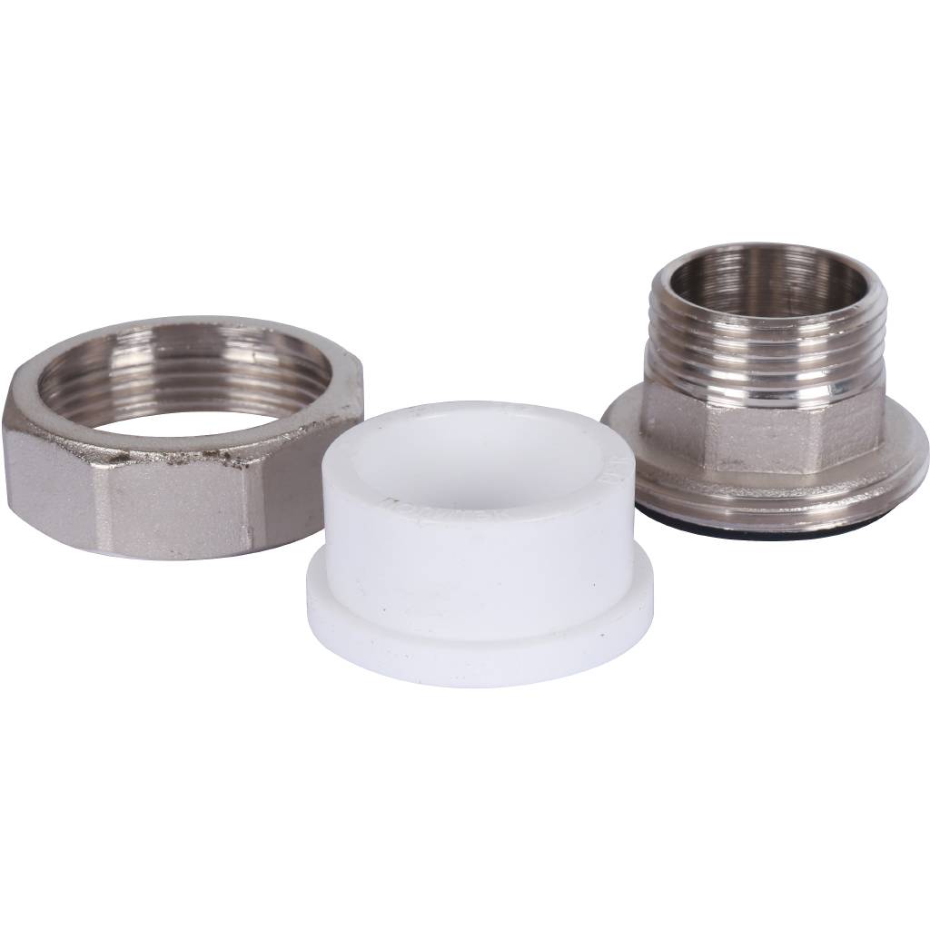 Муфта разъемная с наружной резьбой Политэк 32х1 для полипропиленовых труб под сварку (цвет белый), 9800003201