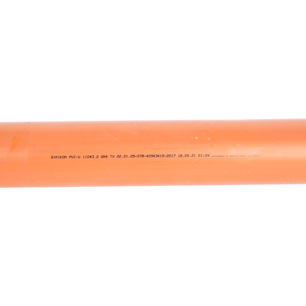 Труба для наружной канализации Sinikon НПВХ D110x3,2 SN4 (Длина: 1000 мм), 20015.R