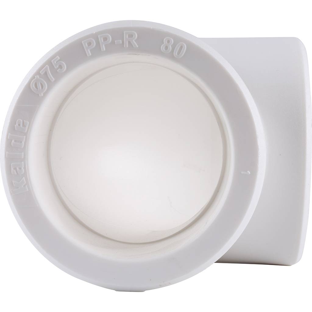 Угольник 90* Kalde d=75 для полипропиленовых труб под сварку (цвет белый)