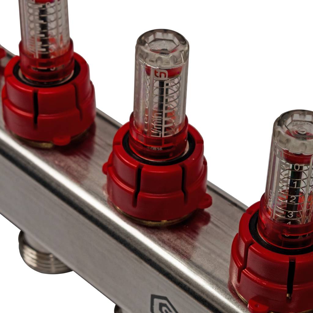 Коллектор из нержавеющей стали в сборе с расходомерами STOUT 10 выходов, SMS 0907 000010