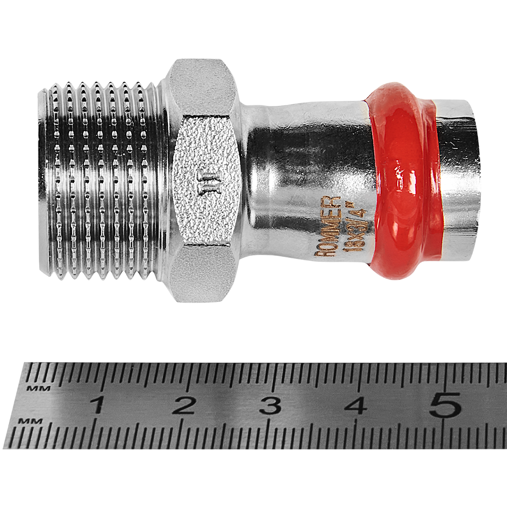 Переходник-НР ROMMER 18х3/4 из нержавеющей стали прессовой