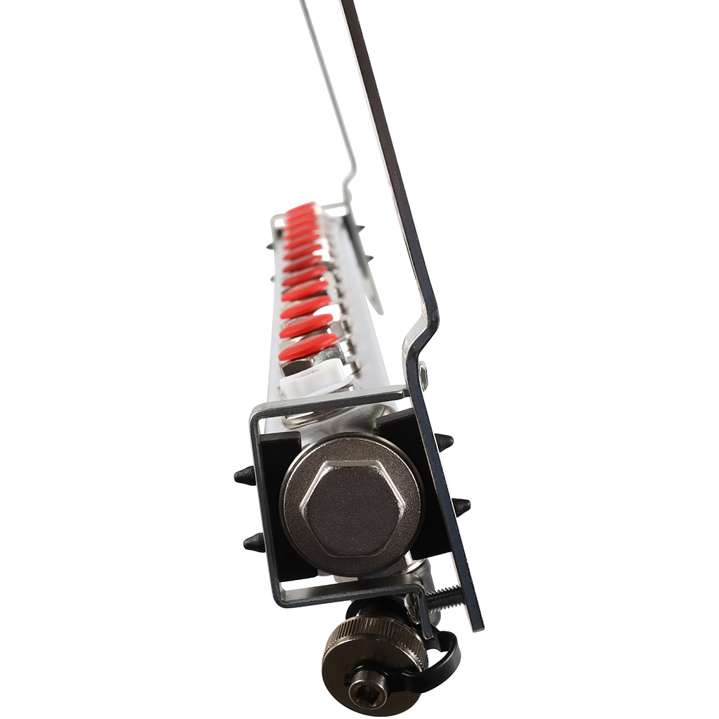 Коллектор из нержавеющей стали без расходомеров ROMMER, с клапаном вып. воздуха и сливом 12 выходов, RMS-3201-000012