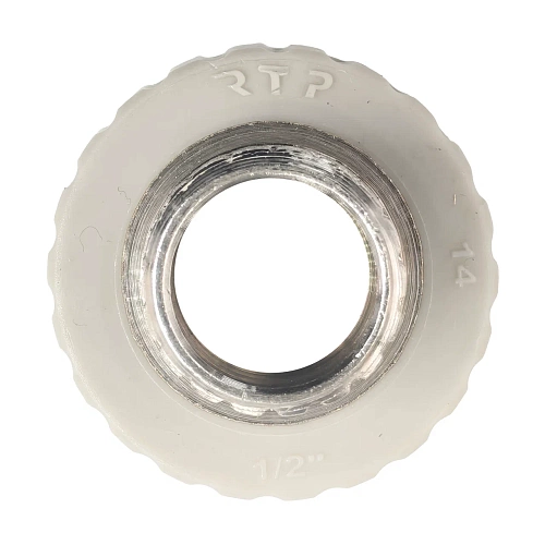 Муфта комбинированная PPR наружная резьба 20х1/2,  серый, РТП