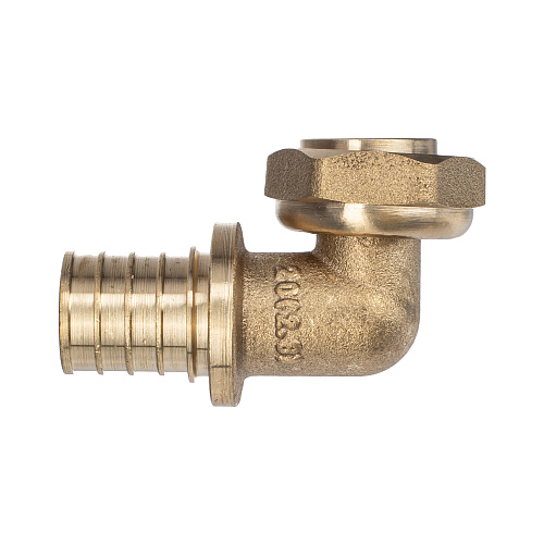 Угольник с накидной гайкой аксиальный, латунь,20х1/2, желтый, RTP